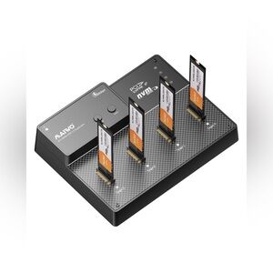 4-Bay M.2 NVMe PCIe Dock with Cloner Duplicator, Cooling Fan & RAID